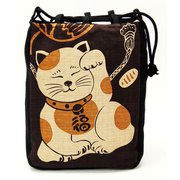 885756 [日本製 厄除け粋柄 信玄袋 招き猫]