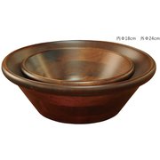 天然木サラダボウル ブラウン Φ24cm