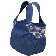 日本製 岡山デニム マーガレット（peaceトート〔アオリ手提げ〕） ブルー