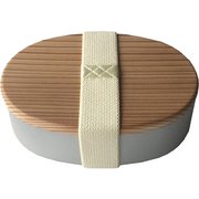 BENTO STORE 木蓋のアルミお弁当箱 小判形 古代杉 小 白色 0601-0044