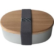 BENTO STORE 木蓋のアルミお弁当箱 小判形 古代杉 小 灰色 0601-0045