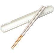 0601-0055 [BENTO STORE 木製箸 18cm （ケース付き） パウダーグレー]