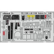 EDUFE1189 1/48 ディティールアップパーツ カナディアセイバー F.4 ズームエッチングパーツ (エアフィックス用) [プラモデル用パーツ]