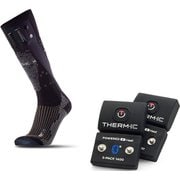 パワーソックス ヒートフュージョンユニ +Sパック1400Bバッテリーセット POWERSOCKS HEAT FUSION UNI +S-PACK 1400 B T45-2200-400-02 BK 42/44サイズ(26.5-28cm) [スキーソックス ユニセックス]