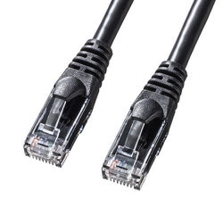 LANケーブル 3m CAT6A 柔らかい ブラック 爪折れ防止 難燃素材 PoE対応 より線 UTP ストレート結線 RJ45 KB-T6AY-03BK