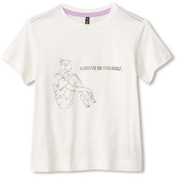 グラフィッククルーティー GRAPHIC CREW TEE DAJ70110 ジャスミンホワイト(JW) 110サイズ [フィットネス カットソー ガールズ]