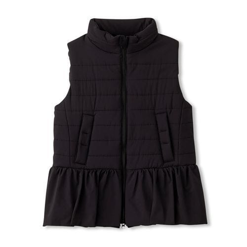 ピルエットインサレーションベスト KIDS PIROUETTE INSULATION VEST DAJ30318 ブラック(K) 120サイズ [フィットネス カットソー ガールズ]