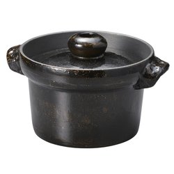 2合金しゃり釜（黒アメ釉）（フッ素加工） 33800