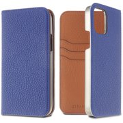 LPSCEBGFLIP2067 [iPhone 12 Pro Max 用 German Shrunken Calf Folio Case ElectricBlue×Gold]