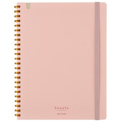 ソフトリングノート Sooofa（スーファ） A5変形（210×158mm） 4mm方眼罫 80枚 ピンク ス-SV738S4-P