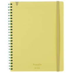 ソフトリングノート Sooofa（スーファ） A5変形（210×158mm） 4mm方眼罫 80枚 イエロー ス-SV738S4-Y