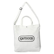 22425073 [OUTDOOR PRODUCTS ロゴプリント キャンバス＆ヘザー トートバッグ A4収納 OFF WHITE(キャンバス)]