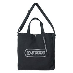 22425073 [OUTDOOR PRODUCTS ロゴプリント キャンバス＆ヘザー トートバッグ A4収納 BLACK-3(ヘザー)]