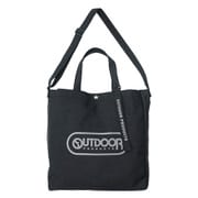 22425073 [OUTDOOR PRODUCTS ロゴプリント キャンバス＆ヘザー トートバッグ A4収納 BLACK-3(ヘザー)]