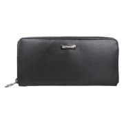 OUTDOOR PRODUCTS ボンデッドレザー メタルロゴ ラウンドジップ 長財布 再生革 BLACK 22459935