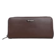 OUTDOOR PRODUCTS ボンデッドレザー メタルロゴ ラウンドジップ 長財布 再生革 D.BROWN 22459935