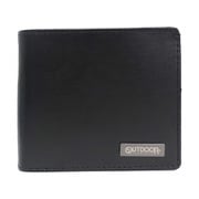 OUTDOOR PRODUCTS ボンデッドレザー メタルロゴ 二つ折財布 再生革 BLACK 22459936