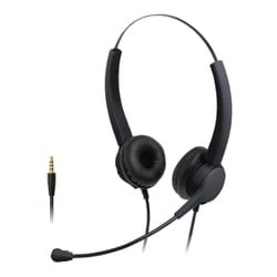 シフトプラス 快適スクールヘッドセット 両耳 3.5mmプラグ ブラック LS-5156-D