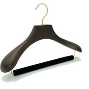 オリジナル048 [木製ハンガー ブラウン 35cm 植毛バー付]