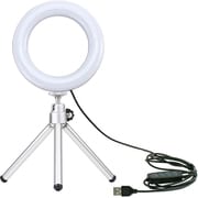 LEDリングライト 48灯 調光/調色 ミニ三脚付き ブラック GH-CSL48E-BK