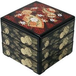 6.5寸塗 三段重 手まり 黒