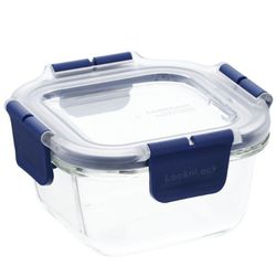 ふた付き 耐熱ガラス 保存容器 スクエア 300ml ロック＆ロック トップクラス LBG205