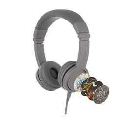 キッズ用ヘッドホン グレー BuddyPhones Explore+ Foldable wth Mic Grey