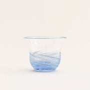 琉球ガラス さざ波ぐい呑み 青/水
