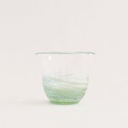 琉球ガラス さざ波ぐい呑み 緑/水