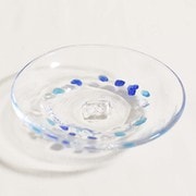 琉球ガラス カレット小皿 青/水