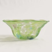 琉球ガラス 波の花 大鉢 緑