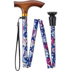 青花柄 あなたの相棒2 花柄ステッキ 折り畳み OT-311