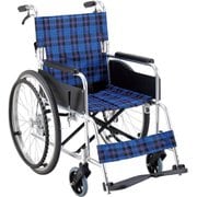 ネイビーチェック 車いす 自走式 KS50M-40NCS