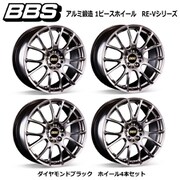 RE-Vシリーズ RE063 アルミ鍛造 1ピースホイール サイズ:18×7.5 INSET:50 H/P.C.D:5/100.0 PFS/BORE:PFS カラー:ダイヤモンドブラック (ホイール4本セット:受注生産品)