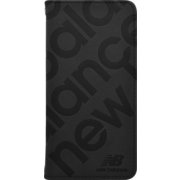 md-74743-1 [74743-1 iPhone SE（第2世代）/8/7/6s/6 New Balance 手帳ケース/スタンプロゴスエード/ブラック]