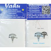 YMA4845 1/48 ディティールアップパーツ ハインケルHe51 着色計器板（ローデン/エデュアルド用） [プラモデル用パーツ]