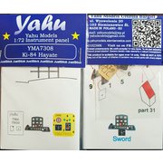 YMA7308 1/72 ディティールアップパーツ Ki-84四式戦闘機 疾風 着色計器板（スウォード用） [プラモデル用パーツ]
