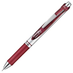 限定 ゲルインキボールペン ENERGEL（エナージェル） 0.5mm ノック式 インク色：バーガンディ 本体色：シルバー ニードルチップ 速乾 BLN75Z-BG