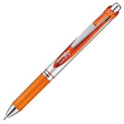 限定 ゲルインキボールペン ENERGEL（エナージェル） 0.7mm ノック式 インク色：オレンジ 本体色：シルバー 砲弾チップ 速乾 BL77-F