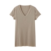 YG 脇パッド付きVネックTシャツ(深めのV首)(短袖) クリアベージュ M YV1912