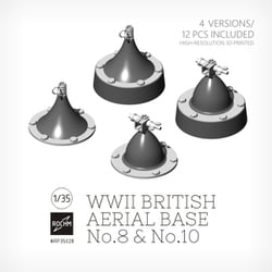 RCRP35028 1/35 ディティールアップパーツ WW II イギリス軍 英国軍用アンテナ基部セット No.8/No.10 4バージョン 12個入 [プラモデル用パーツ]
