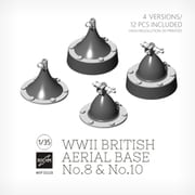 RCRP35028 1/35 ディティールアップパーツ WW II イギリス軍 英国軍用アンテナ基部セット No.8/No.10 4バージョン 12個入 [プラモデル用パーツ]