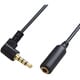 L型3.5mm4極 ステレオミニ延長ケーブル 0.3m FCA-L428-EN03