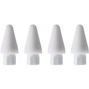 IFT03LW WH [Apple Pencil用 一体型シリコンカバー付きチップ 低摩擦 ホワイト 4個入り]