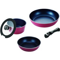 ブルーダイヤモンドコートIH対応クックウェア 5点セットA レッド HB-5629