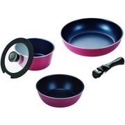ブルーダイヤモンドコートIH対応クックウェア 5点セットB レッド HB-5631