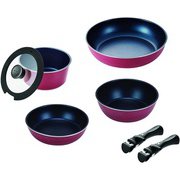 ブルーダイヤモンドコートIH対応クックウェア 7点セットA レッド HB-5633
