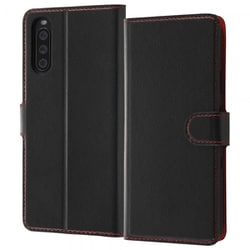 RT-RXP10M3ELC3/BR [Xperia 10 III 用 耐衝撃 手帳型ケース シンプル マグネット スリープ機能対応 ブラック/レッド]