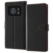 RT-AQR6ELC1/BR [AQUOS R6 用 耐衝撃 手帳型レザーケース シンプル マグネット ブラックレッド]