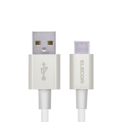 USB Type-Cケーブル やわらか耐久 0.3m ホワイト MPA-ACYS03NWH